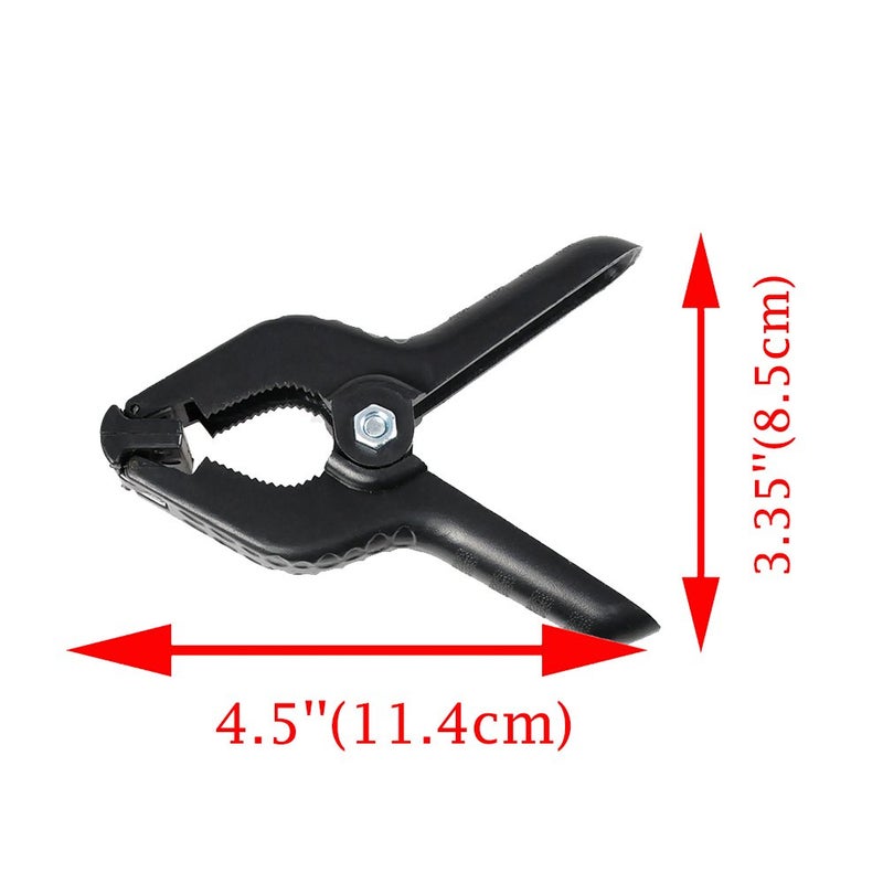 SLOW DOLPHIN Heavy Duty Spring Clamps Clip 4.5 Inch for Muslin/Paper Photo Studio Backdrops Background-6 Pack(Black) - Image 2